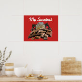 Süßeste Schokolade-Chipmunk anpassen Poster (Küche)