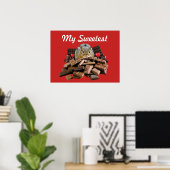 Süßeste Schokolade-Chipmunk anpassen Poster (Heimbüro)