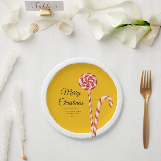 Süßeste Weihnachten Candy Cane Weihnachtspapier Te Pappteller (Hochzeit)