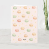 Süßeste Weihnachtswünsche Santa & Macarons Feiertagskarte (Rückseite)