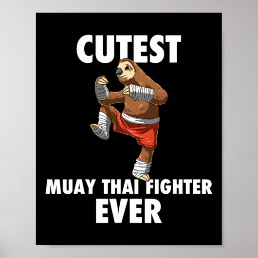 Süßester Faultier-Kämpfer überhaupt - Muay Thai Ki Poster (Vorne)