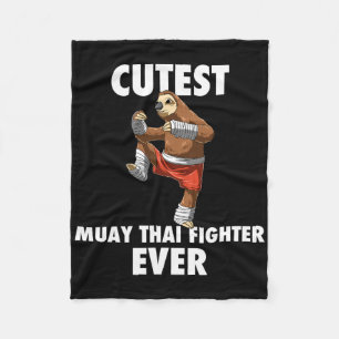 Süßester Faultierkämpfer überhaupt - Muay Thai Kic Fleecedecke