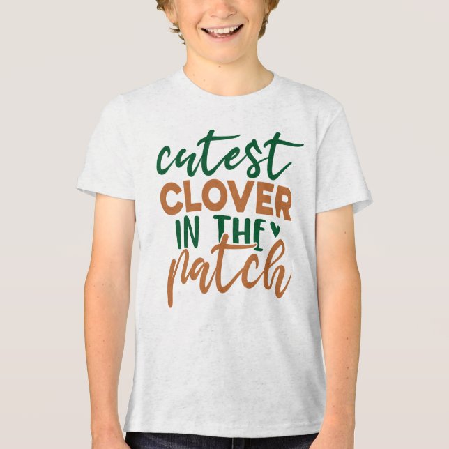 Süßester Klee auf dem St. Patrick's-60863-Fleck Tri-Blend Shirt (Vorderseite)