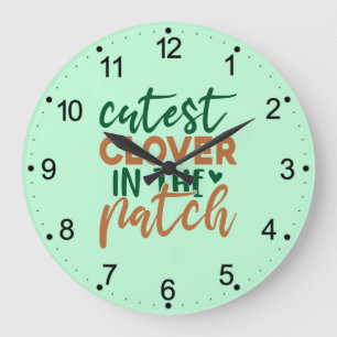 Süßester Klee im Fleck St. Patrick-60863 Große Wanduhr