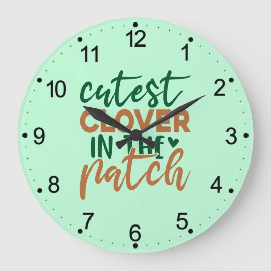Süßester Klee im Fleck St. Patrick-60863 Große Wanduhr (Vorderseite)