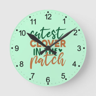 Süßester Klee im Fleck St. Patrick-60863 Runde Wanduhr