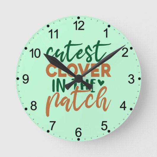 Süßester Klee im Patch St. Patrick-60863 Runde Wanduhr (Vorderseite)