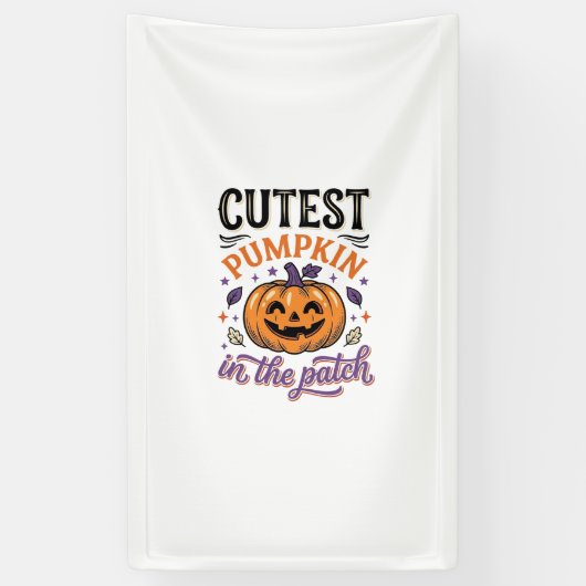 Süßester Kürbis im Patch Halloween-Shirt-Design Banner (Vertikal)