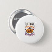 Süßester Kürbis im Patch Halloween-Shirt-Design Button (Vorne & Hinten)