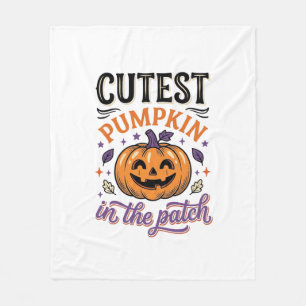 Süßester Kürbis im Patch Halloween-Shirt-Design Fleecedecke
