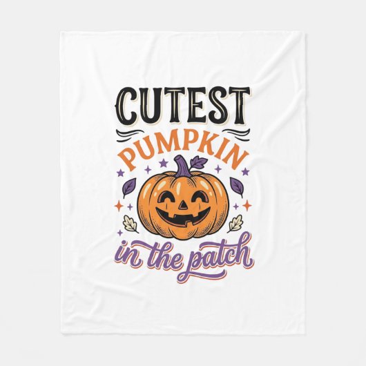 Süßester Kürbis im Patch Halloween-Shirt-Design Fleecedecke (Vorderseite)