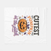 Süßester Kürbis im Patch Halloween-Shirt-Design Fleecedecke (Vorderseite (Horizontal))