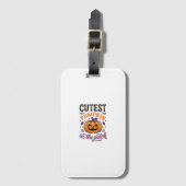 Süßester Kürbis im Patch Halloween-Shirt-Design Gepäckanhänger (Vorderseite Vertikal)