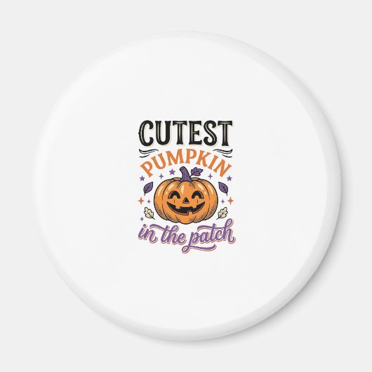 Süßester Kürbis im Patch Halloween-Shirt-Design Magnet (Vorne)
