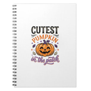 Süßester Kürbis im Patch Halloween-Shirt-Design Notizblock