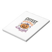 Süßester Kürbis im Patch Halloween-Shirt-Design Notizblock (Rotiert)