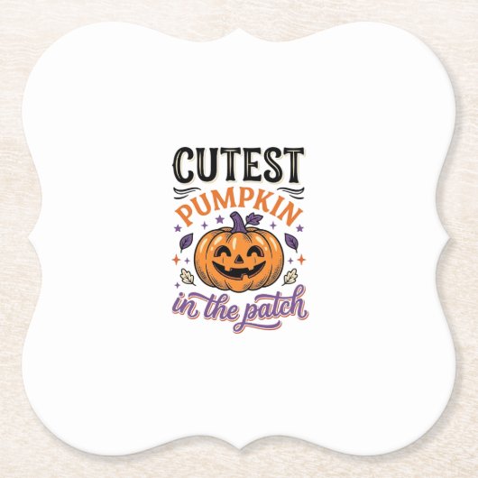 Süßester Kürbis im Patch Halloween-Shirt-Design Untersetzer (Vorderseite)