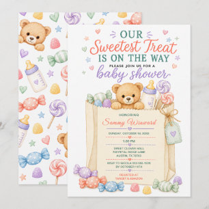 Süßester Kuschel-Teddybär-Baby-Shower Einladung