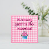 Süßester rosa Cupcake Karte (Stehend Vorderseite)