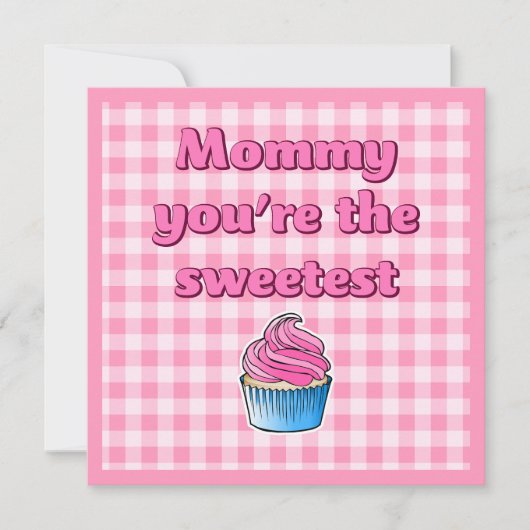 Süßester rosa Cupcake Karte (Vorderseite)