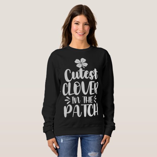 Süßestes C im Patch St. Patricks Day Schüler Kinde Sweatshirt (Vorne ganz)