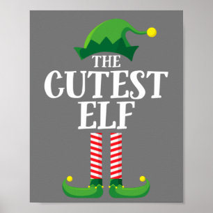Süßestes Elf-Matching-Familiengruppe Weihnachtsfei Poster