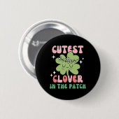 Süßestes Kleeblatt im Patch-Kinder-Mädchen St. Pa Button (Vorne & Hinten)