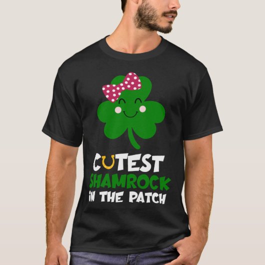 Süßestes Kleeblatt im Patch St. Patricks Day Kinde T-Shirt (Vorderseite)