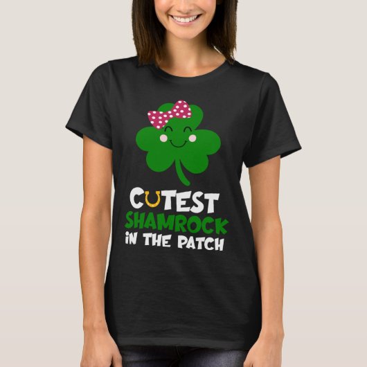 Süßestes Kleeblatt im Patch St. Patricks Day Kinde T-Shirt (Vorderseite)