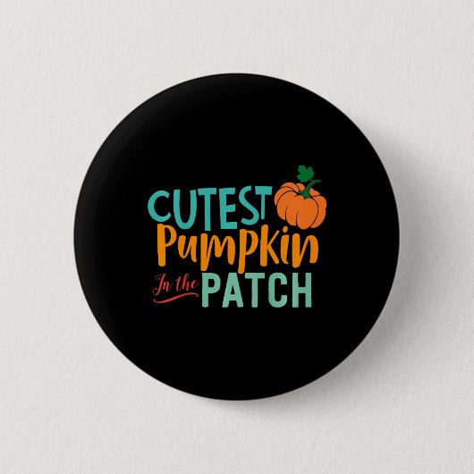 Süßestes Kürbiskind Im Patch Lustiger Herbst Herbs Button (Vorderseite)