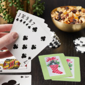 Süßestes Vintages Weihnachtskätzchen in einem Spielkarten (In Situ)