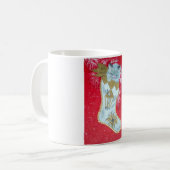 Süßestes Vintages Weihnachtskätzchen Kaffeetasse (Vorderseite Links)
