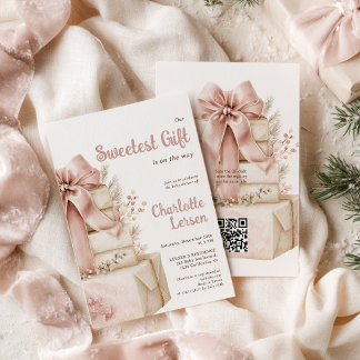 Süßestes Weihnachtsgeschenk für Mädchen Winter-Bab Einladung
