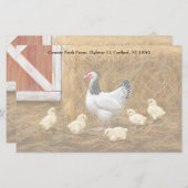 Sussex Chicken Mama Hen und Chicks Briefpapier (Vorne/Hinten)