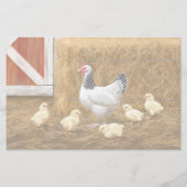 Sussex Chicken Mama Hen und Chicks Briefpapier (Rückseite)