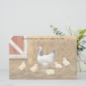 Sussex Chicken Mama Hen und Chicks Briefpapier (Stehend Vorderseite)