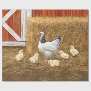 Sussex Chicken Mama Hen und Chicks Geschenkpapier
