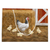 Sussex Chicken Mama Hen und Chicks Große Geschenktüte (Rückseite)