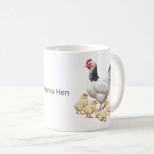 Sussex Chicken Mama Hen und Chicks Kaffeetasse (VorderseiteRechts)