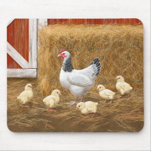 Sussex Chicken Mama Hen und Chicks Mousepad