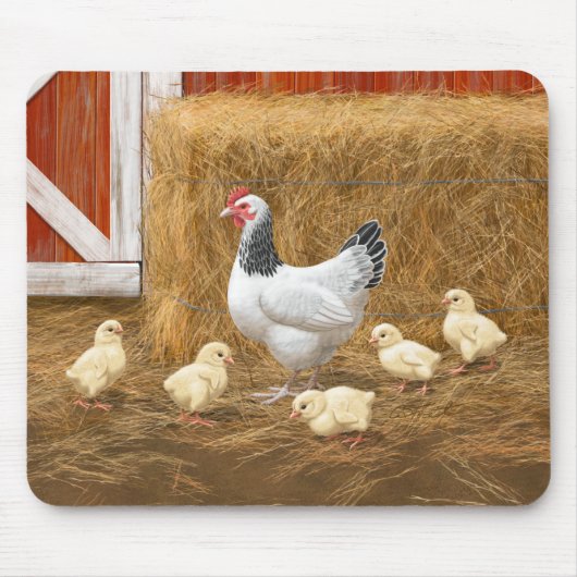 Sussex Chicken Mama Hen und Chicks Mousepad (Vorne)