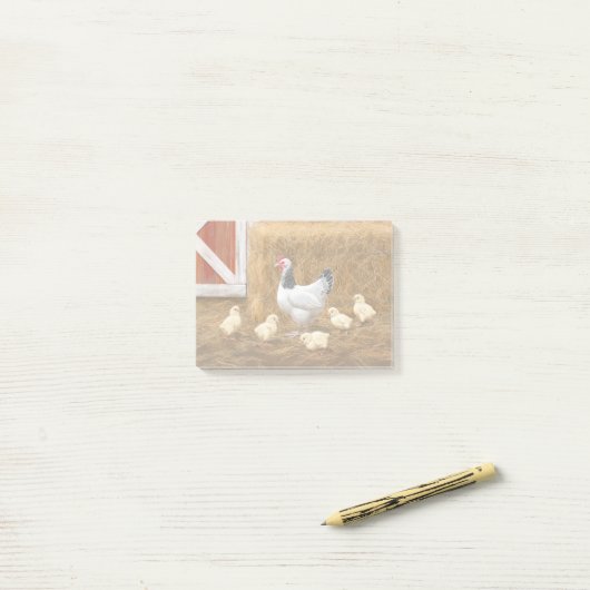 Sussex Chicken Mama Hen und Chicks Post-it Klebezettel (Auf Schreibtisch)