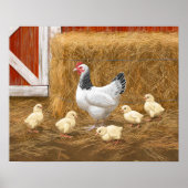 Sussex Chicken Mama Hen und Chicks Poster (Vorne)