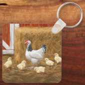 Sussex Chicken Mama Hen und Chicks Schlüsselanhänger (Rückseite)