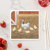Sussex Chicken Mama Hen und Chicks Serviette (Beispiel)