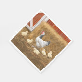 Sussex Chicken Mama Hen und Chicks Serviette (Ecke)