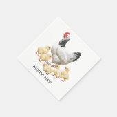 Sussex Chicken Mama Hen und Chicks Serviette (Ecke)