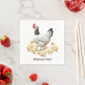 Sussex Chicken Mama Hen und Chicks Serviette (Beispiel)