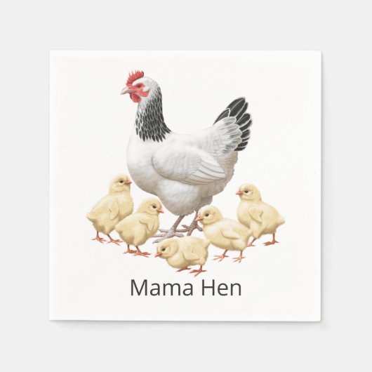 Sussex Chicken Mama Hen und Chicks Serviette (Vorderseite)