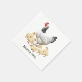 Sussex Chicken Mama Hen und Chicks Serviette (Ecke)